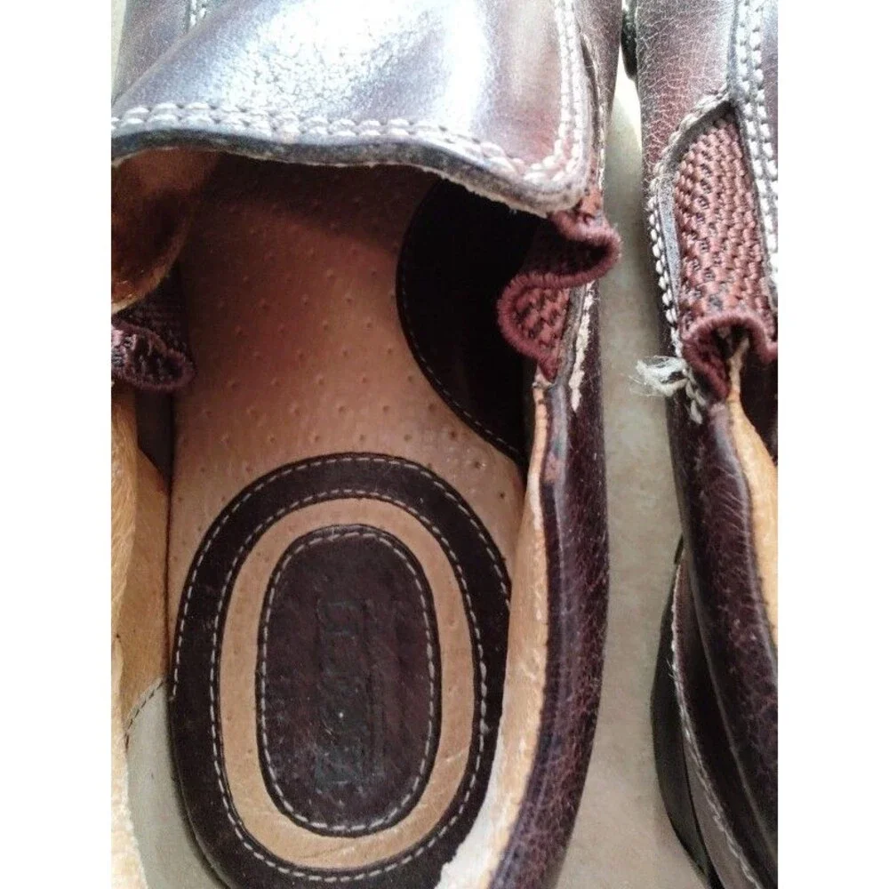 Born Men’s Slip On Casual Brown Leather Upper Shoes Size 7 Eur Size 40
